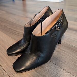 Elegant Black Leather Ankle Boots